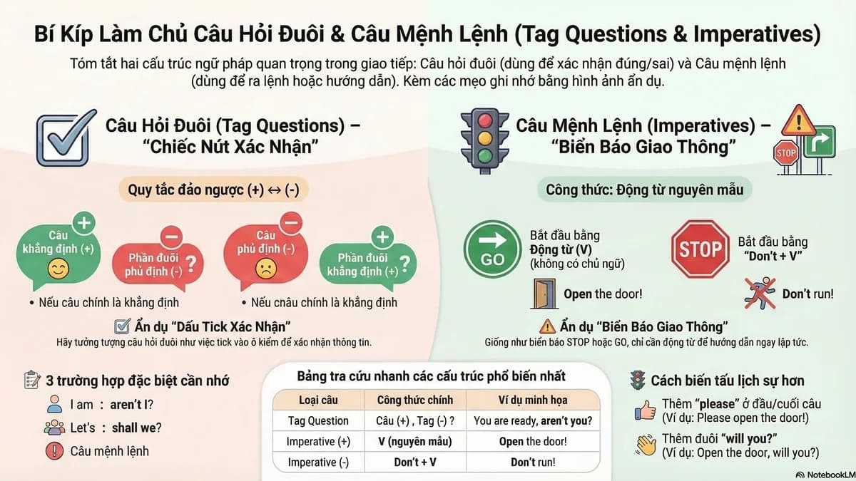 Tag Questions & Imperatives · Câu Hỏi Đuôi & Câu Mệnh Lệnh