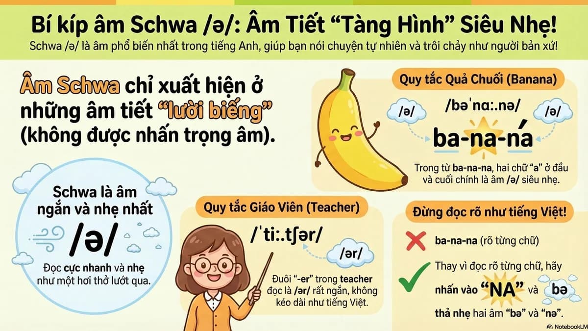 Schwa /ə/ — âm không nhấn