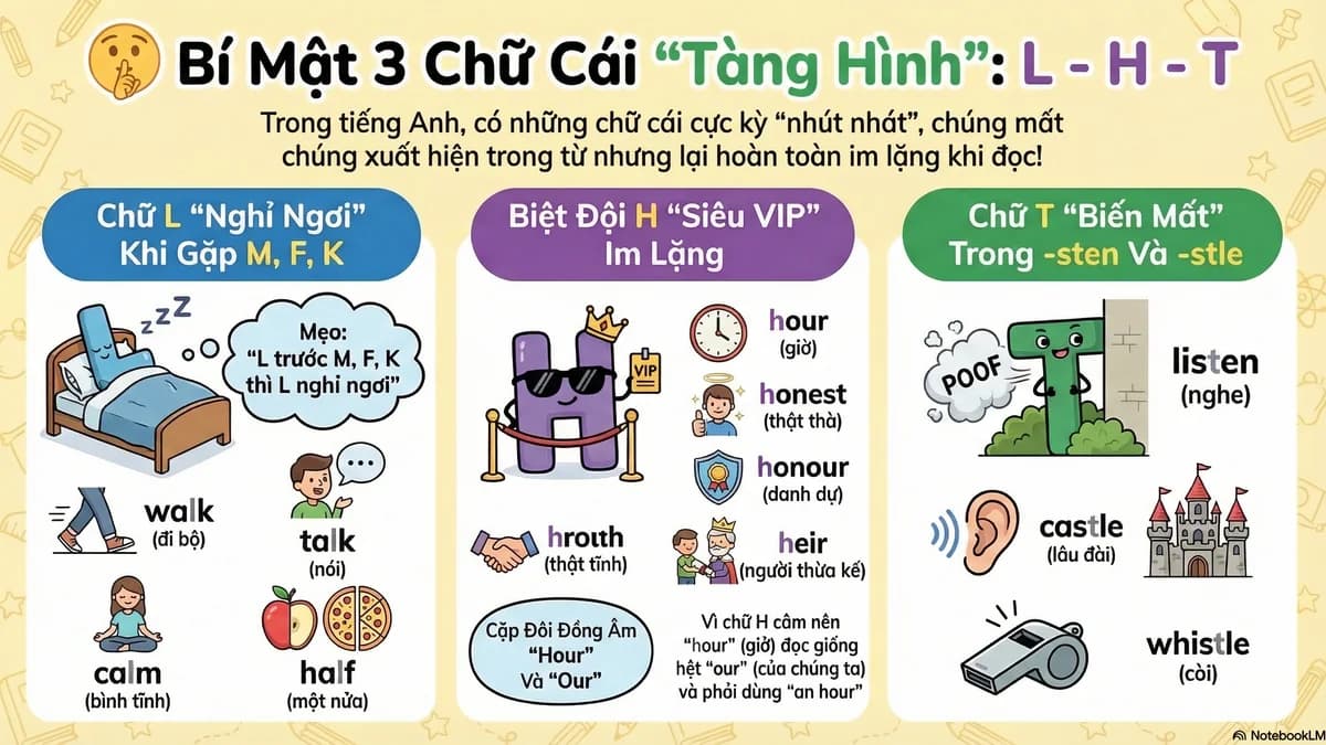 Phụ âm câm nhóm 2: -l · h- · -t
