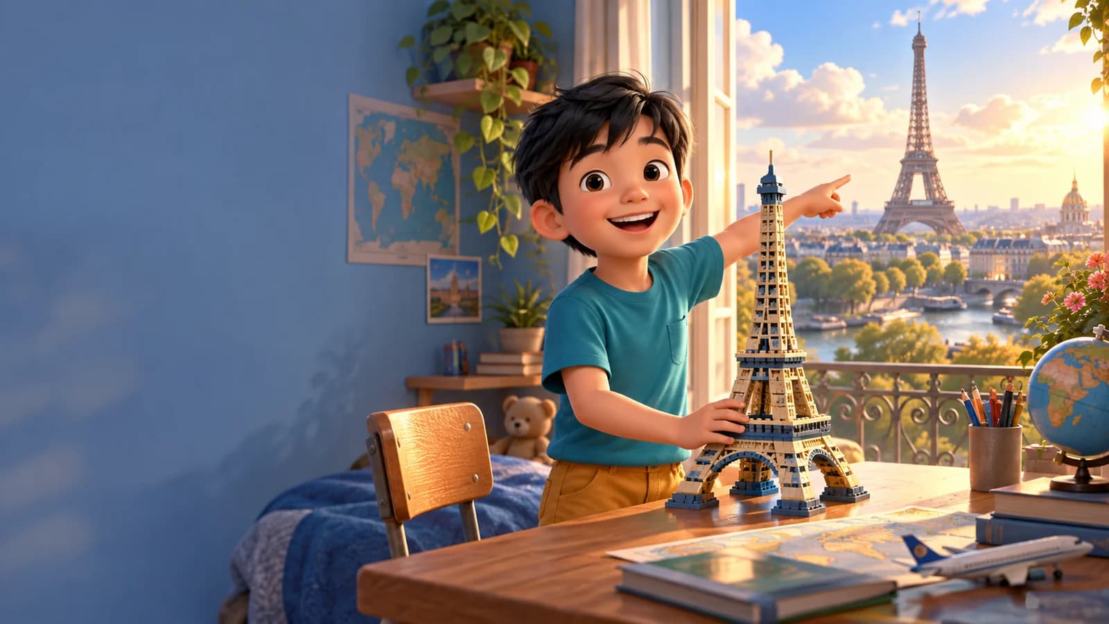 Từ tháp LEGO đến Paris — tranh minh họa chuyến khám phá